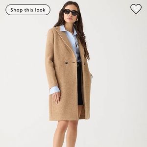 J. Crew Daphne Petite topcoat in boiled wool, camel color EUC